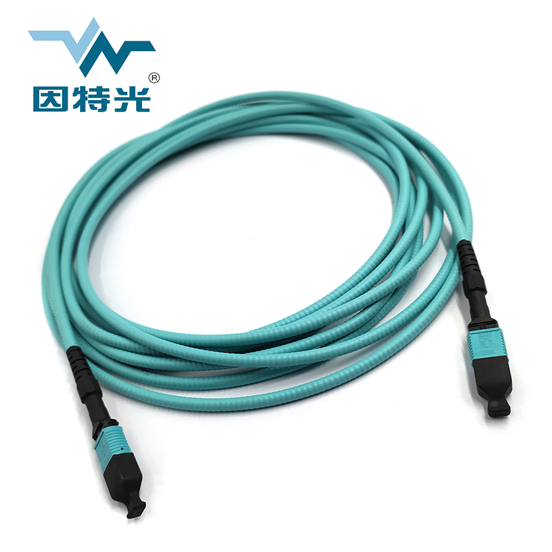 MPO OM3万兆单扣铠装跳线